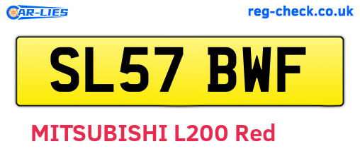 SL57BWF are the vehicle registration plates.