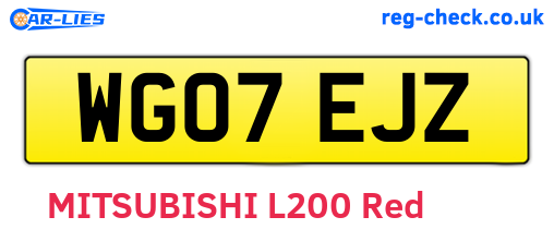 WG07EJZ are the vehicle registration plates.