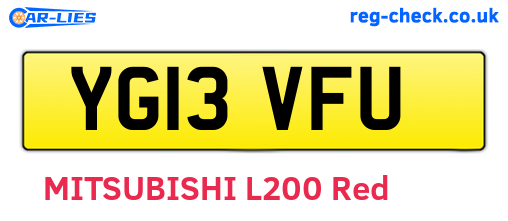 YG13VFU are the vehicle registration plates.