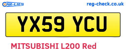 YX59YCU are the vehicle registration plates.