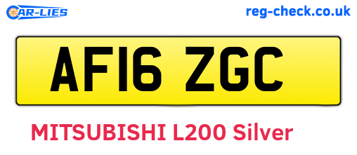 AF16ZGC are the vehicle registration plates.