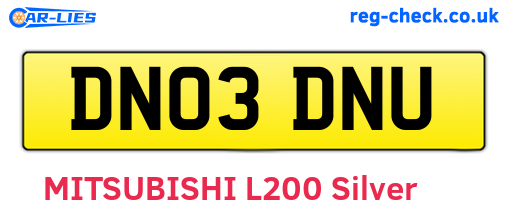 DN03DNU are the vehicle registration plates.