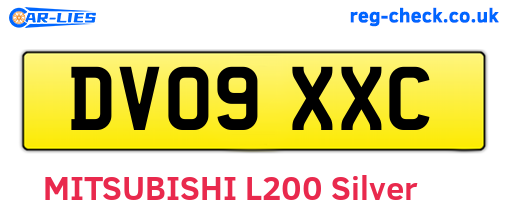 DV09XXC are the vehicle registration plates.