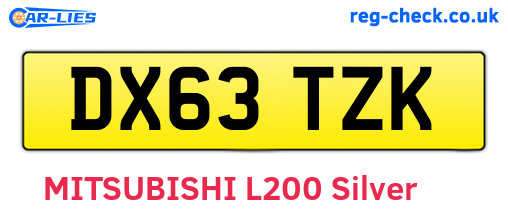 DX63TZK are the vehicle registration plates.