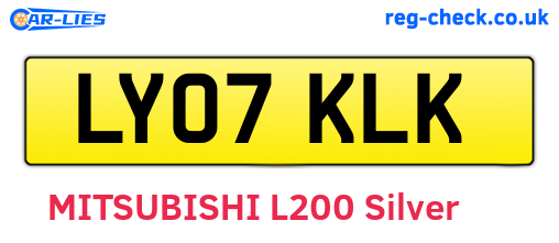 LY07KLK are the vehicle registration plates.