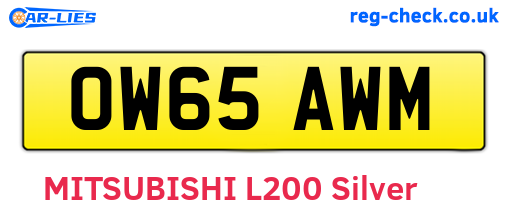 OW65AWM are the vehicle registration plates.