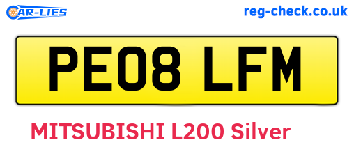 PE08LFM are the vehicle registration plates.