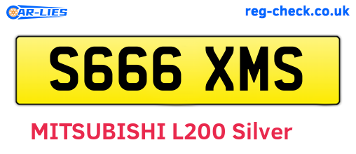 S666XMS are the vehicle registration plates.