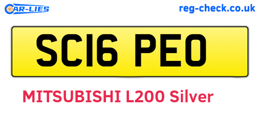 SC16PEO are the vehicle registration plates.