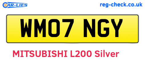 WM07NGY are the vehicle registration plates.