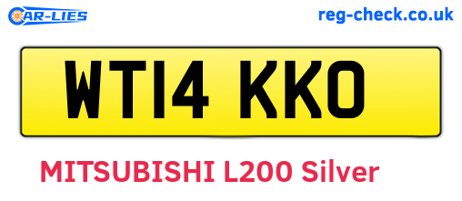 WT14KKO are the vehicle registration plates.