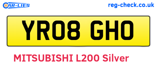 YR08GHO are the vehicle registration plates.