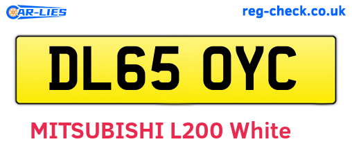 DL65OYC are the vehicle registration plates.