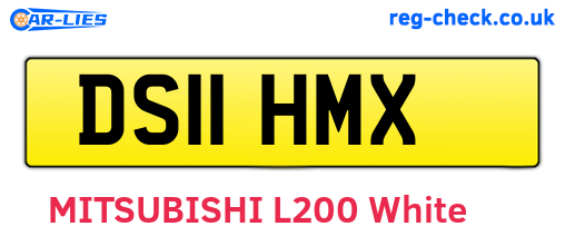 DS11HMX are the vehicle registration plates.