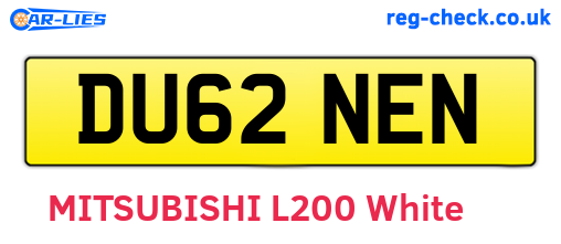 DU62NEN are the vehicle registration plates.