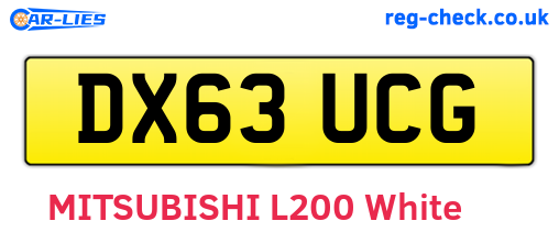 DX63UCG are the vehicle registration plates.