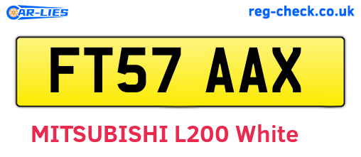 FT57AAX are the vehicle registration plates.
