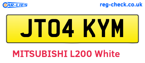 JT04KYM are the vehicle registration plates.