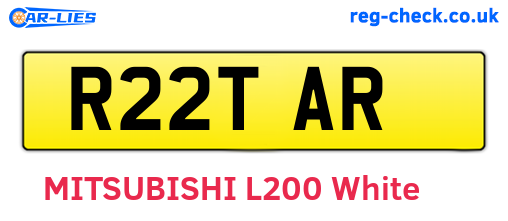 R22TAR are the vehicle registration plates.