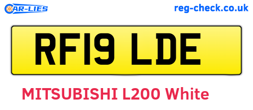 RF19LDE are the vehicle registration plates.