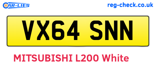 VX64SNN are the vehicle registration plates.