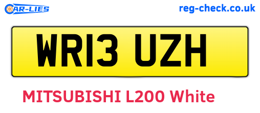 WR13UZH are the vehicle registration plates.