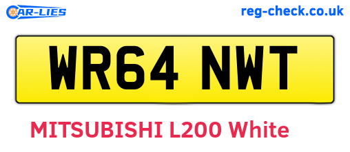 WR64NWT are the vehicle registration plates.