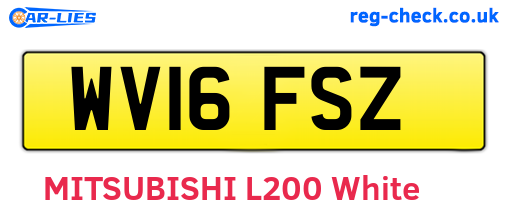 WV16FSZ are the vehicle registration plates.