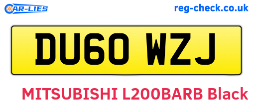 DU60WZJ are the vehicle registration plates.