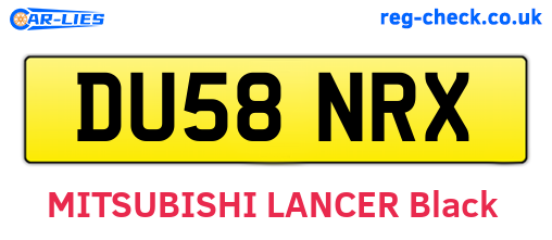 DU58NRX are the vehicle registration plates.
