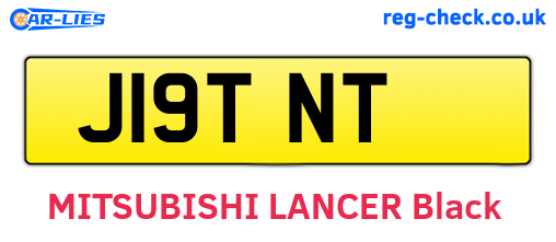 J19TNT are the vehicle registration plates.