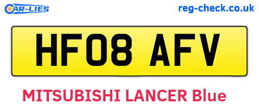 HF08AFV are the vehicle registration plates.