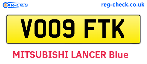 VO09FTK are the vehicle registration plates.