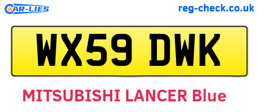 WX59DWK are the vehicle registration plates.