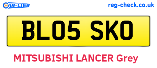 BL05SKO are the vehicle registration plates.