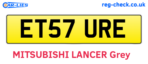 ET57URE are the vehicle registration plates.