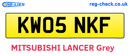 KW05NKF are the vehicle registration plates.