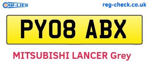 PY08ABX are the vehicle registration plates.
