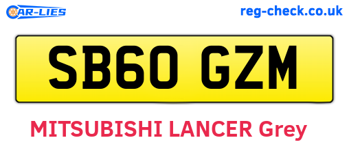 SB60GZM are the vehicle registration plates.