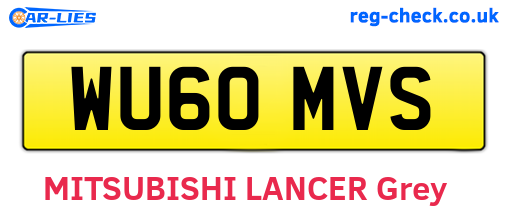 WU60MVS are the vehicle registration plates.