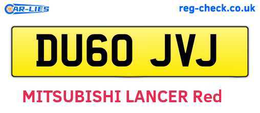 DU60JVJ are the vehicle registration plates.
