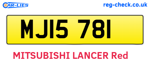 MJI5781 are the vehicle registration plates.