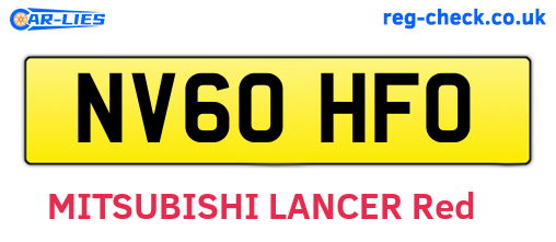 NV60HFO are the vehicle registration plates.