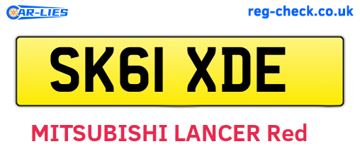 SK61XDE are the vehicle registration plates.