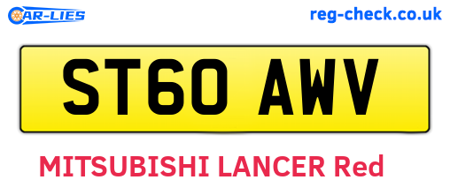 ST60AWV are the vehicle registration plates.