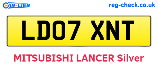 LD07XNT are the vehicle registration plates.