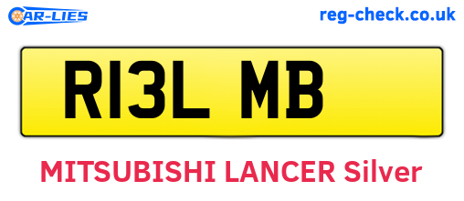 R13LMB are the vehicle registration plates.