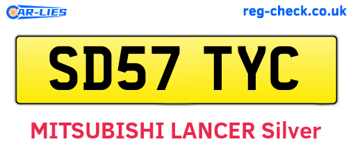 SD57TYC are the vehicle registration plates.