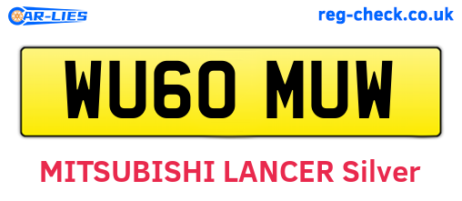 WU60MUW are the vehicle registration plates.