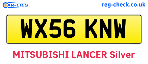 WX56KNW are the vehicle registration plates.
